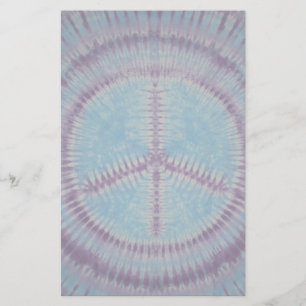 Blue Peace Sign Tie Dye Briefpapier