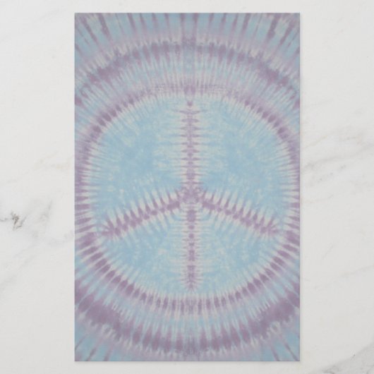 Blue Peace Sign Tie Dye Briefpapier (Voorkant)
