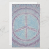 Blue Peace Sign Tie Dye Briefpapier (Voorkant / Achterkant)