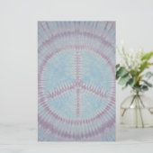 Blue Peace Sign Tie Dye Briefpapier (Staand voorkant)