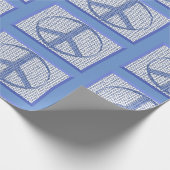 Blue Peace Signs Wrapping Paper Cadeaupapier (Hoek)