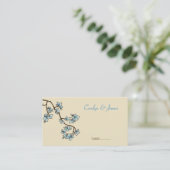 Blue Peach Blossom Chinese bruiloft Place Card Plaatskaartje (Staand voorkant)