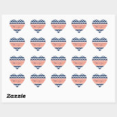 Blue Peach Chevron Dank u bruiloft gunst Labels (Vel)