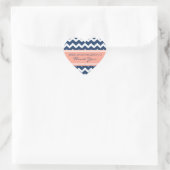 Blue Peach Chevron Dank u bruiloft gunst Labels (Tas)