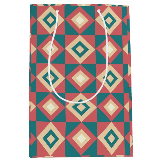 Blue Peach Diamond geometrisch Medium Cadeauzakje (Voorkant)