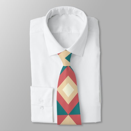 Blue Peach Diamond geometrisch Stropdas (Gebonden)