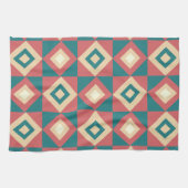 Blue Peach Diamond geometrisch Theedoek (Horizontaal)