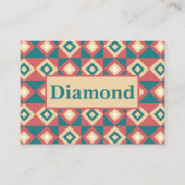 Blue Peach Diamond geometrisch Visitekaartje (Voorkant)