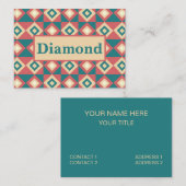 Blue Peach Diamond geometrisch Visitekaartje (Voorkant / Achterkant)