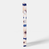 Blue Peach Floral Pattern Monogram Case-Mate iPhone Case (Achterkant / Links)