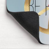 Blue Peach Tie Dye Gold Peace Sign Muismat (Hoek)