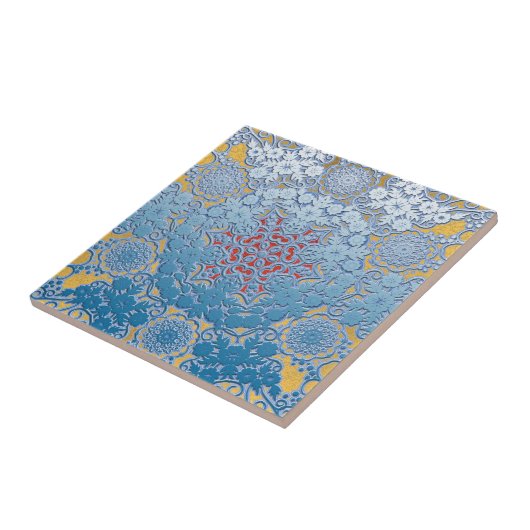 Blue Peach Wish Ceramic tegel Tegeltje (Zijkant)