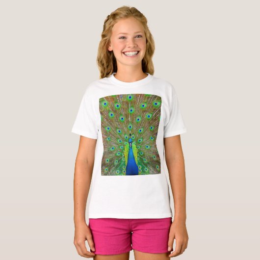 Blue Peacock #3 T-Shirt (Voorkant volledig)