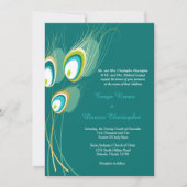 Blue Peacock 5x7 Weddenschap Kaart (Voorkant)