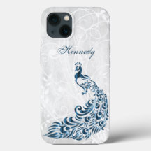 Blue Peacock, aangepast iPhone X-hoesje