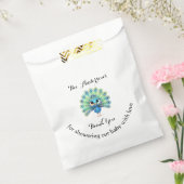Blue Peacock Baby shower Favoriet Bag Bedankzakje (Gezegeld)