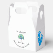 Blue Peacock Baby shower Gable Favoriet Box Bedankdoosjes (Geopend)