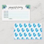 Blue Peacock Baby shower Prayers Kaart Notitiekaartje (Voorkant / Achterkant)