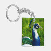 Blue Peacock Bird AcrylSleutelhanger Sleutelhanger (Voorkant Links)