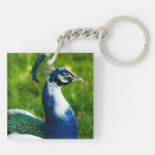 Blue Peacock Bird AcrylSleutelhanger Sleutelhanger (Achterkant)