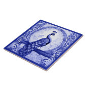  Blue Peacock Bird Art Nouveau Art Deco Tegeltje (Zijkant)