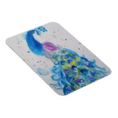 Blue Peacock Bird Lover Waterverf Art Magnet Magneet (Rechterzijde)