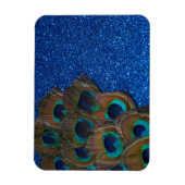 Blue Peacock Bouquet Glittery still Life Magneet (Verticaal)