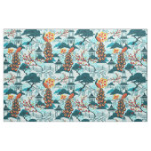 Blue Peacock Chinoiserie Fabric Stof (Fat Quarter)