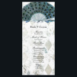 Blue Peacock Fan Wedding Programme Programmakaart<br><div class="desc">Dit mooie  trouwprogramma heeft een gemakkelijke sjabloon die je in staat stelt om de bruiloft aan de ene kant in te vullen,  en de volgorde van de ceremonie aan de andere kant. Klik de aanpassingsknoop als u om het even wat moet veranderen. Blauwe pekelveer fan.</div>