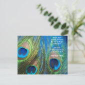 Blue Peacock Feather Birthday Kaart (Staand voorkant)