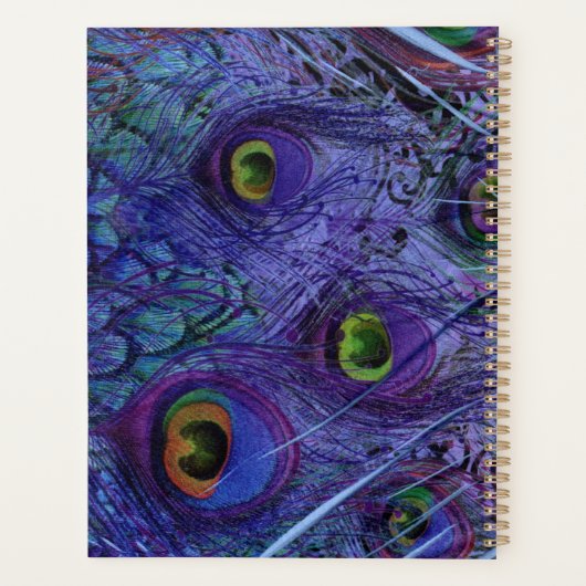 Blue Peacock Feather Planner (Achterkant)