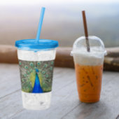 Blue Peacock Feather Plumage Acryl Drinkbeker