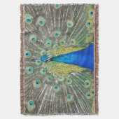 Blue Peacock Feather Plumage Deken (Voorkant Verticaal)