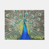 Blue Peacock Feather Plumage Deurmat (Voorkant)