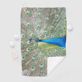 Blue Peacock Feather Plumage Foto Golfhanddoek (Insitu)