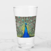 Blue Peacock Feather Plumage Glas (Voorkant)