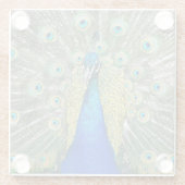 Blue Peacock Feather Plumage Glazen Onderzetter (Achterkant)