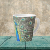 Blue Peacock Feather Plumage Latte Mok