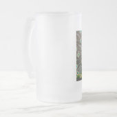 Blue Peacock Feather Plumage Matglas Bierpul (Voorkant links)