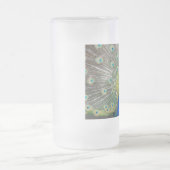 Blue Peacock Feather Plumage Matglas Bierpul (Center)