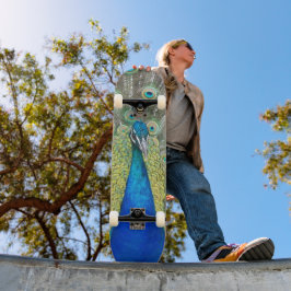 Blue Peacock Feather Plumage Persoonlijk Skateboard