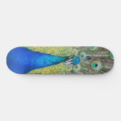 Blue Peacock Feather Plumage Persoonlijk Skateboard (Horizontaal)
