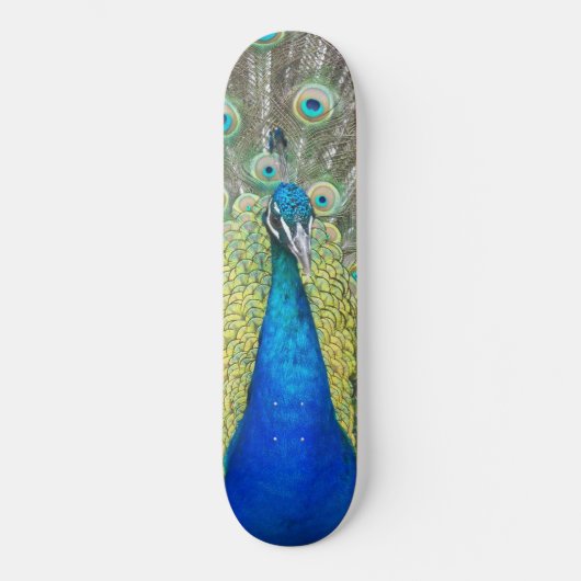 Blue Peacock Feather Plumage Persoonlijk Skateboard (Voorkant)