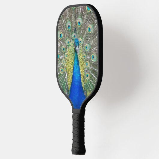 Blue Peacock Feather Plumage Pickleball Paddle (Links)