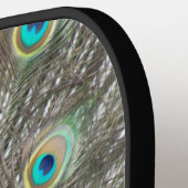 Blue Peacock Feather Plumage Pickleball Paddle (Links Detail)