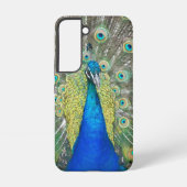 Blue Peacock Feather Plumage Samsung Galaxy Hoesje (Achterkant)