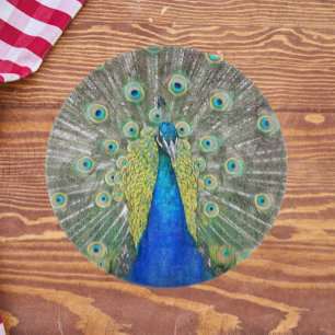 Blue Peacock Feather Plumage Snijplank