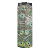 Blue Peacock Feather Plumage Thermosbeker (Achterkant)