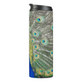 Blue Peacock Feather Plumage Thermosbeker (Geroteerd rechts)