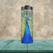 Blue Peacock Feather Plumage Thermosbeker